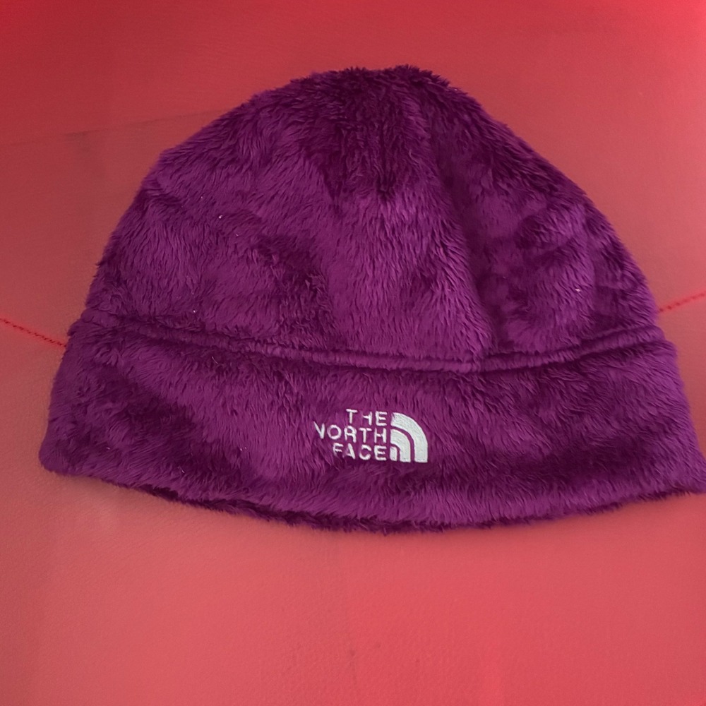 The North Face Osito Beanie Youth M Purple Excellent Fleece Winter Hat AV6T